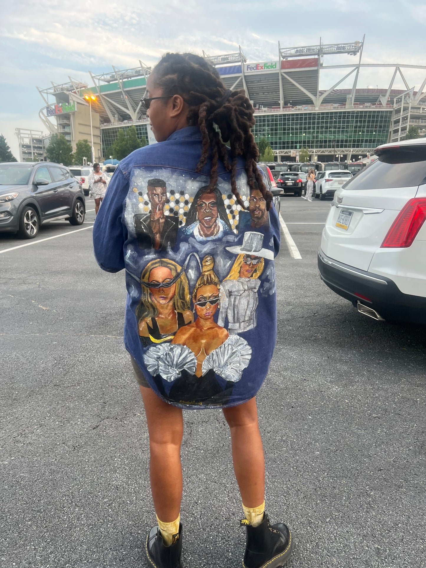 “Queen Bee” Hand-Painted Denim Jacket - Custom Beyoncé Jacket - Made to Order