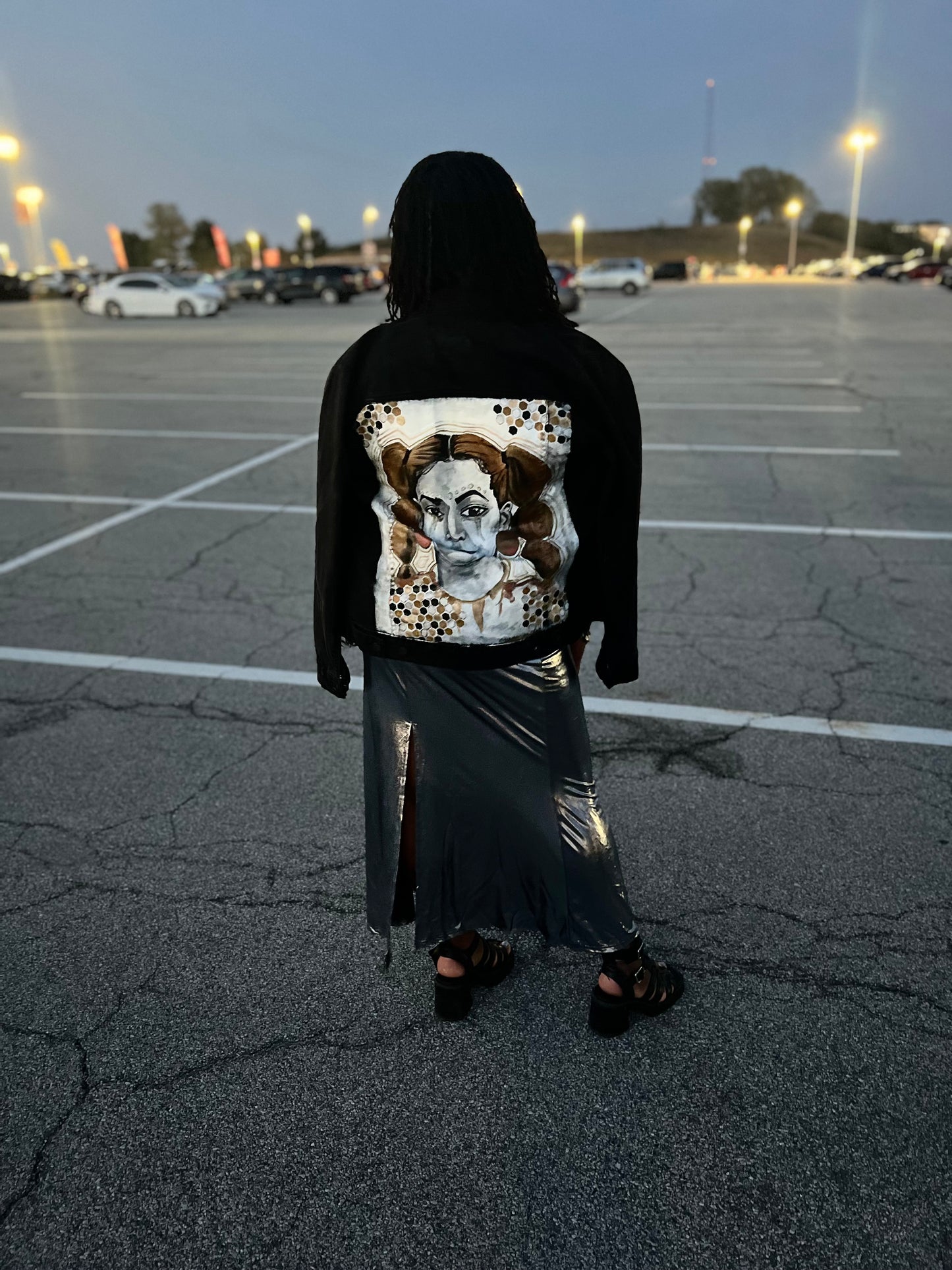 “Queen Bee” Hand-Painted Denim Jacket - Custom Beyoncé Jacket - Made to Order