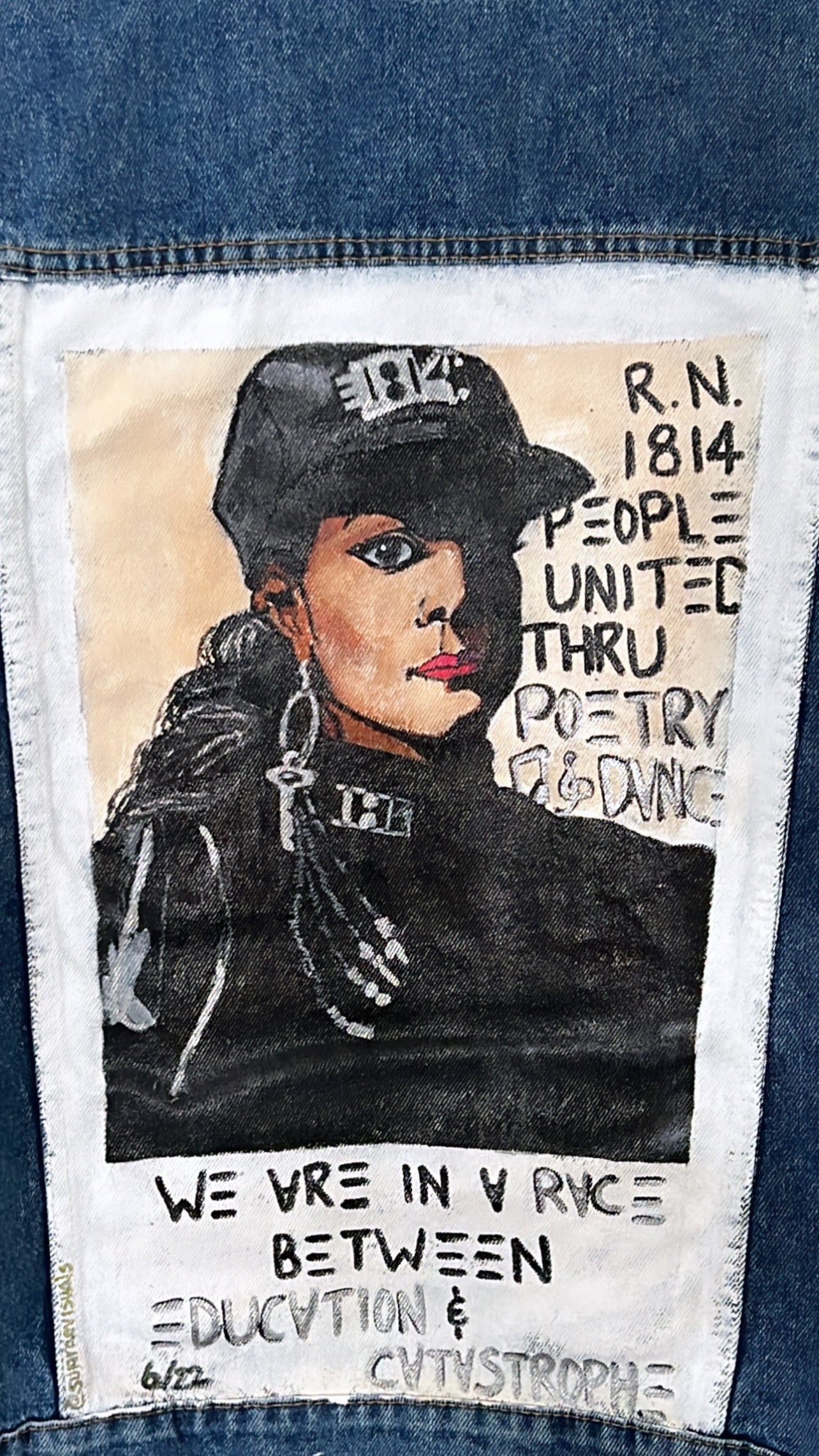 “Janet’s Rhythm” Hand-Painted Denim Jacket - Janet Jackson - Made to Order
