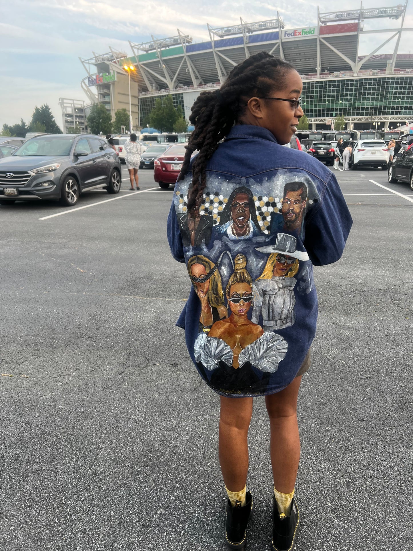 “Queen Bee” Hand-Painted Denim Jacket - Custom Beyoncé Jacket - Made to Order