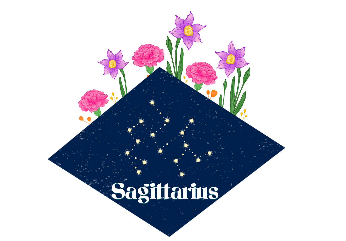 Sagittarius Floral Zodiac Sticker - Zodiac Flower