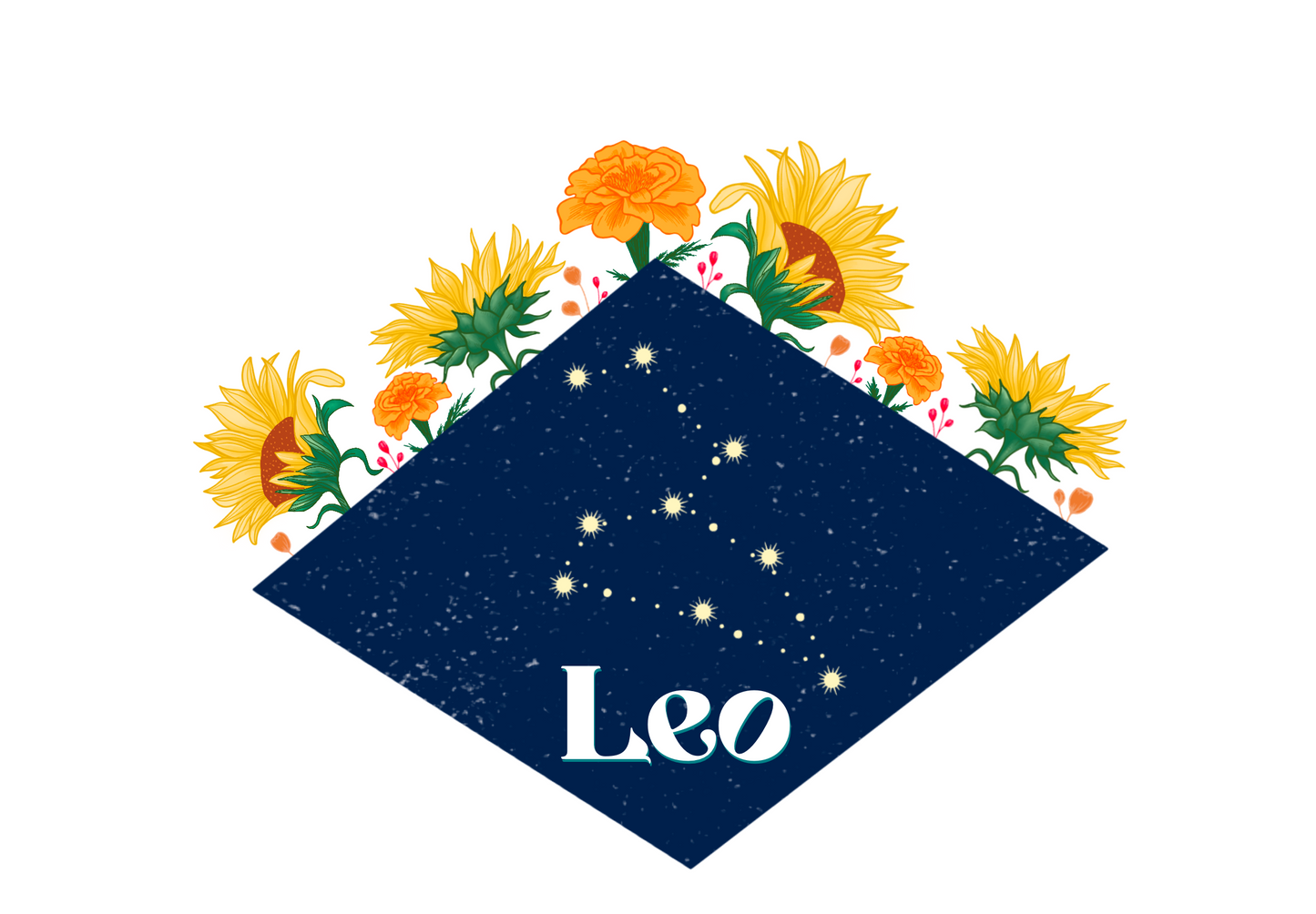 Leo Floral Zodiac Sticker - Zodiac Flower