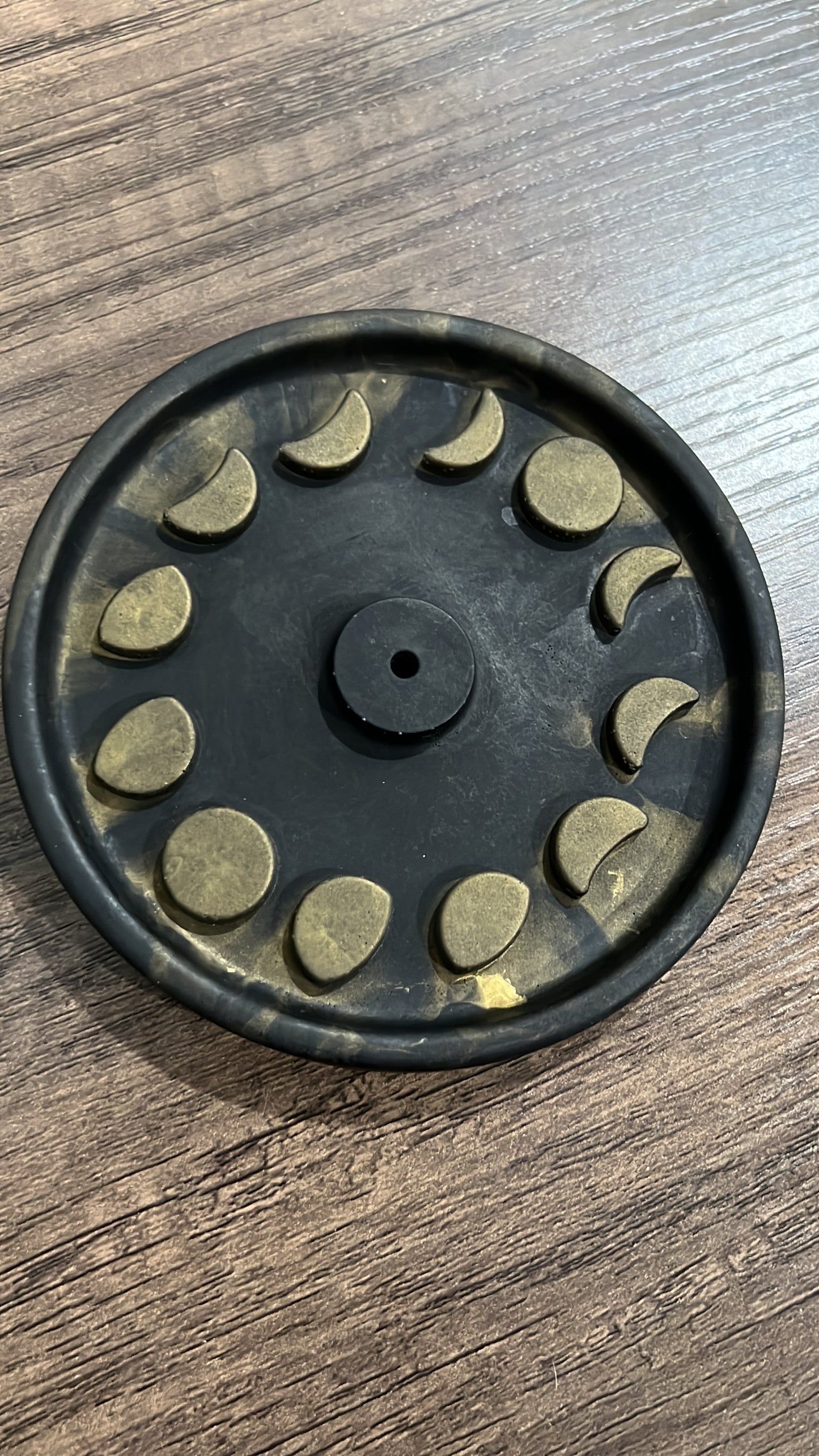 "Lunar Harmony" Matte Round Incense Holder - Made to Order