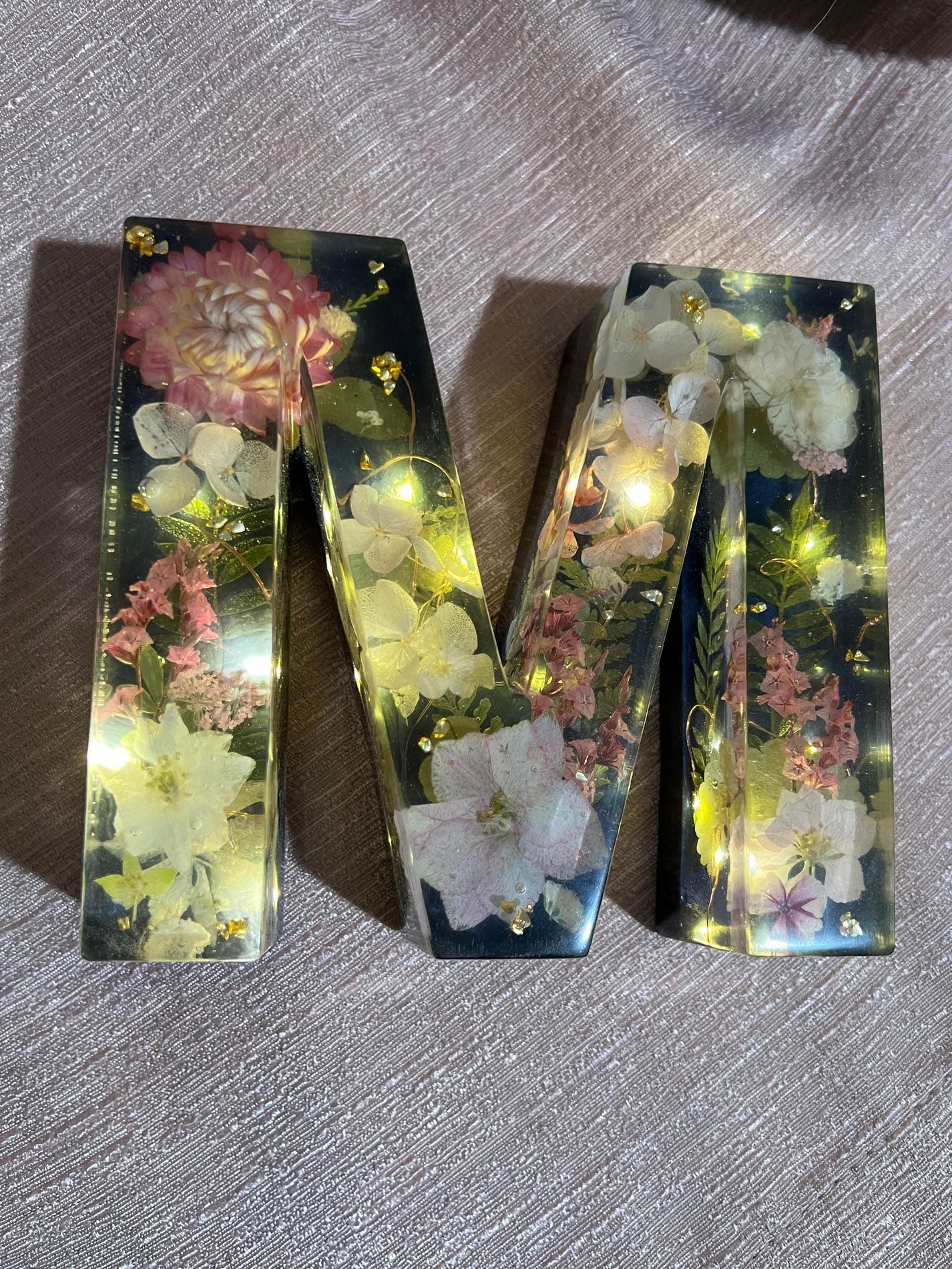 Preserve Your Wedding Flowers - Resin Letters with Fairy Lights - Made to Order