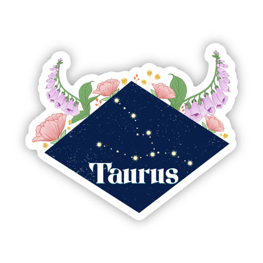 Taurus Floral Zodiac Sticker - Zodiac Flower