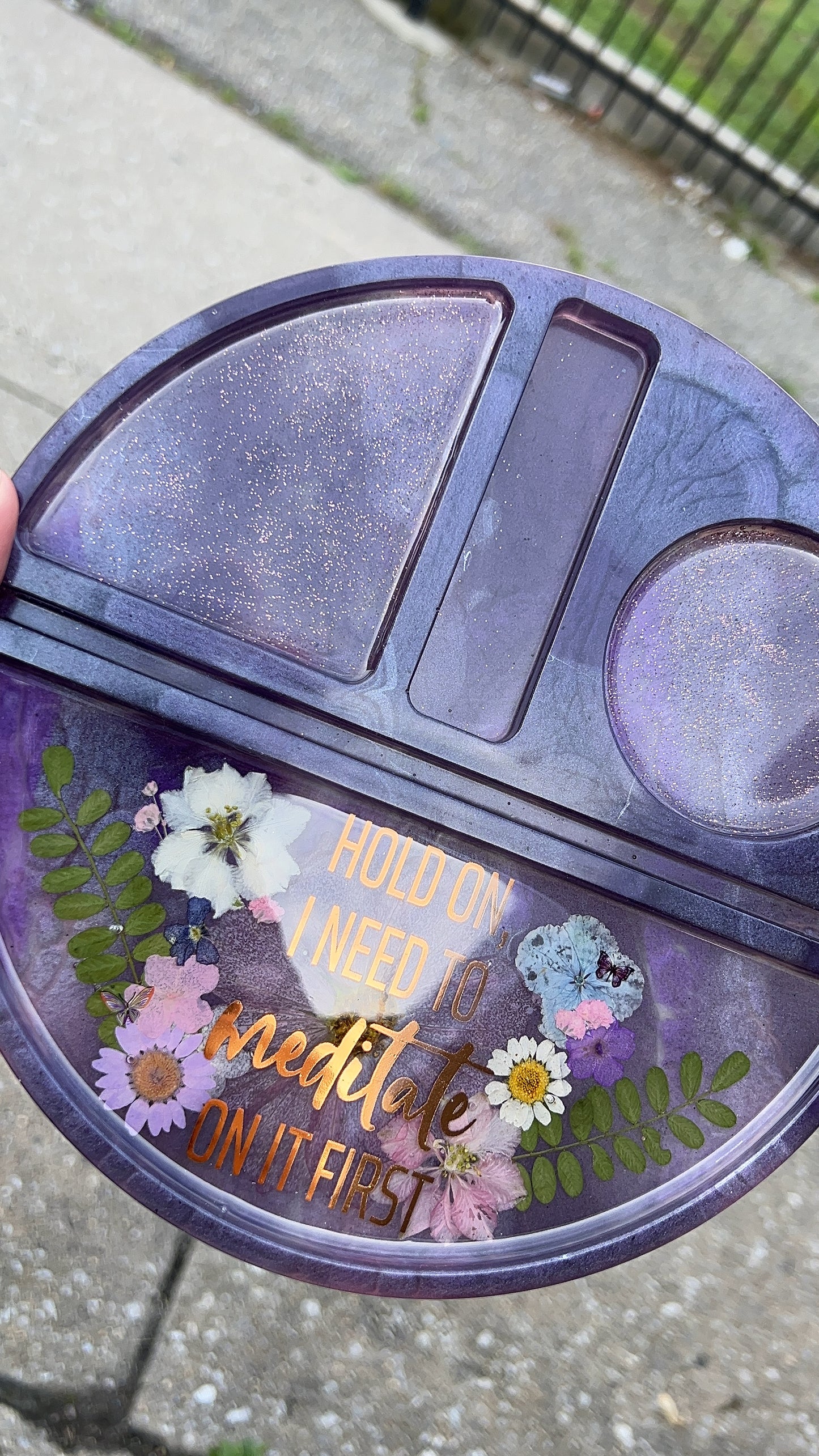 Hold On I Need to Meditate First - Floral Rolling Tray