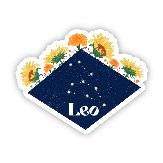 Leo Floral Zodiac Sticker - Zodiac Flower