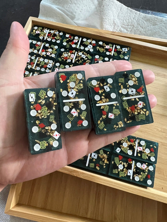 "High Stakes" Resin Domino Set - Play in Style with Casino Elegance - Made to Order
