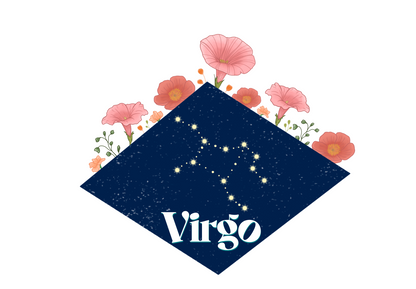 Virgo Floral Zodiac Sticker - Zodiac Flower