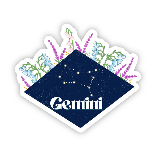 Gemini Floral Zodiac Sticker - Zodiac Flower