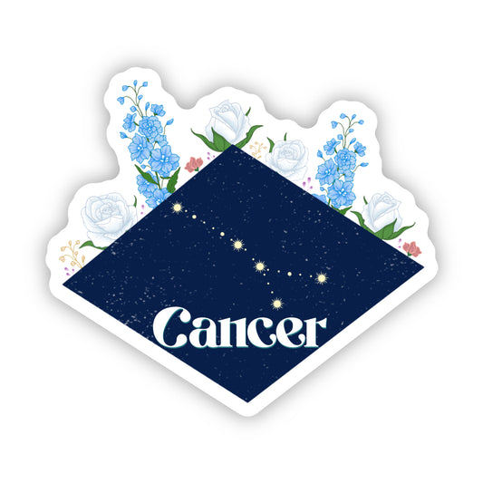 Cancer Floral Zodiac Sticker - Zodiac Flower