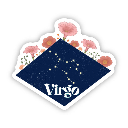 Virgo Floral Zodiac Sticker - Zodiac Flower