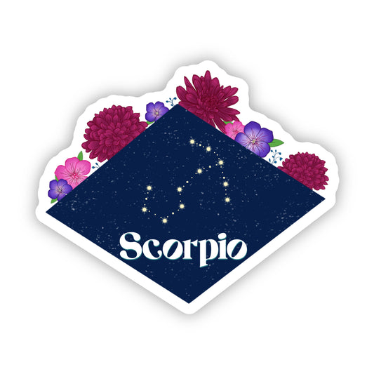 Scorpio Floral Zodiac Sticker - Zodiac Flower