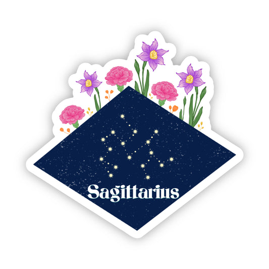 Sagittarius Floral Zodiac Sticker - Zodiac Flower