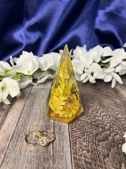 Custom Ring Holder Made from Your Flowers & Resin - Wedding Flower Preservation - Engagement Ring Display