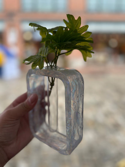 Personalized "Luminous Growth" Iridescent Rectangle Plant Propagation Holder - Made to Order