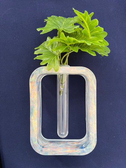 Personalized "Luminous Growth" Iridescent Rectangle Plant Propagation Holder - Made to Order