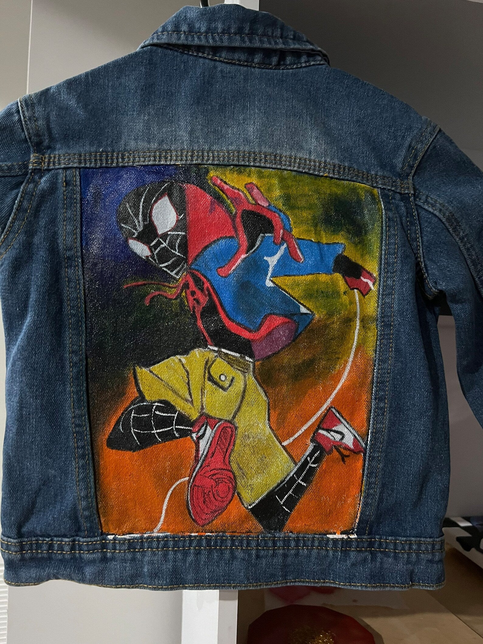 Customizable Hand Painted Kid's Denim Jacket - on sale Eagle